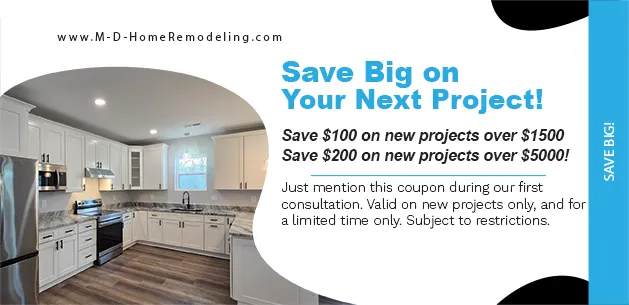 valuable coupon for up to $200 off your next renovation or remodeling project with us.